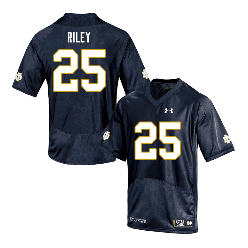 Men's NCAA Notre Dame Fighting Irish #25 Philip Riley Stitched College Under Armour Authentic Navy Football Jersey KV10I28GX